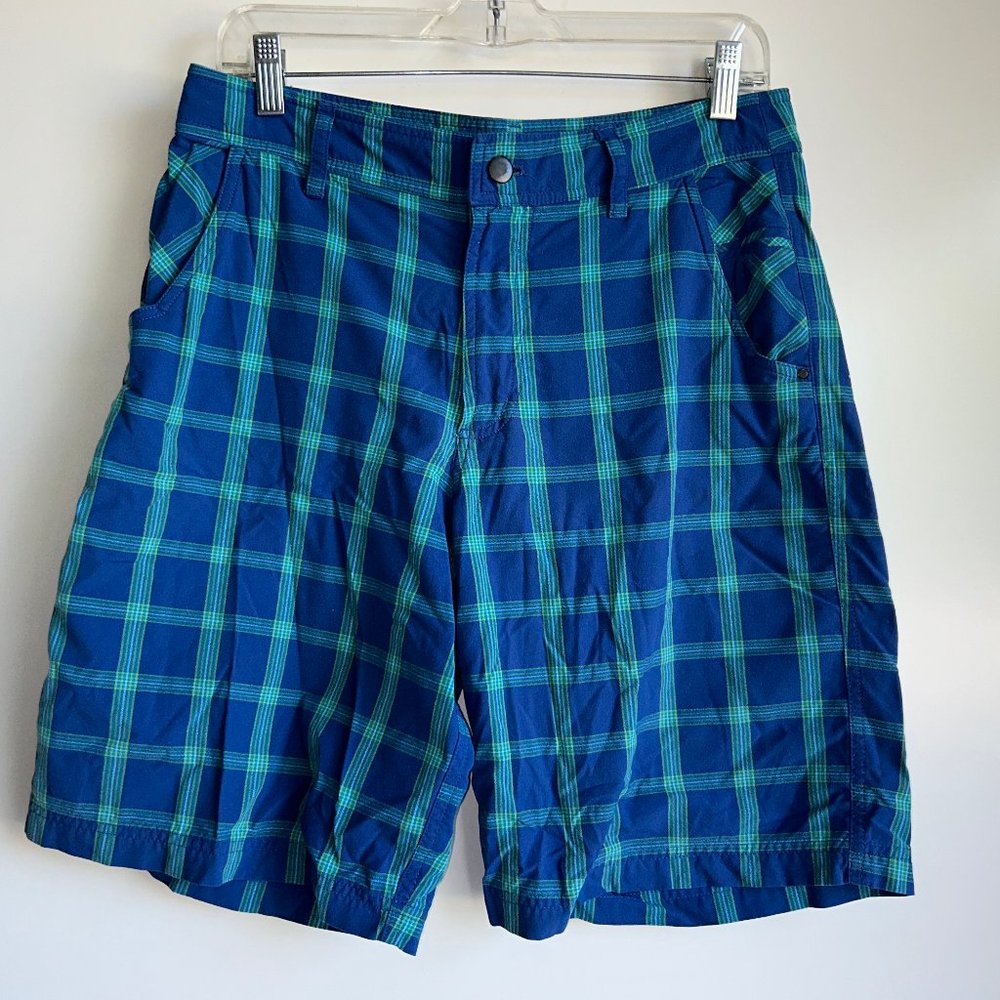 LULULEMON Men's Blue & Green Plaid Kahuna Shorts Size 32